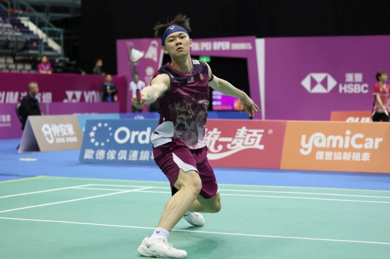 李梓嘉晉台北賽男單16強。羽協提供