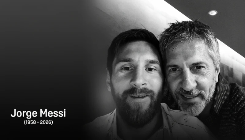梅西(Lionel Messi)的父親兼長期經紀人豪爾赫(Jorge Messi,右)已於當地7日在阿根廷羅薩里奧(Rosario)的一家醫院中辭世。合成照片