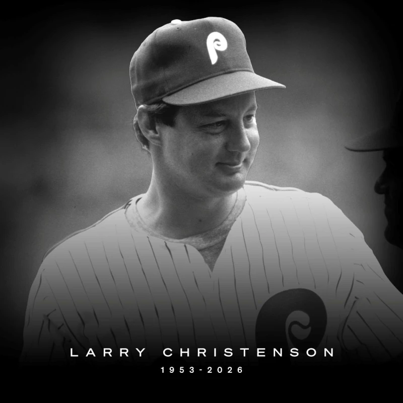費城費城人傳奇投手克里斯坦森(Larry Christenson)今天傳出離世消息。摘自費城人推特