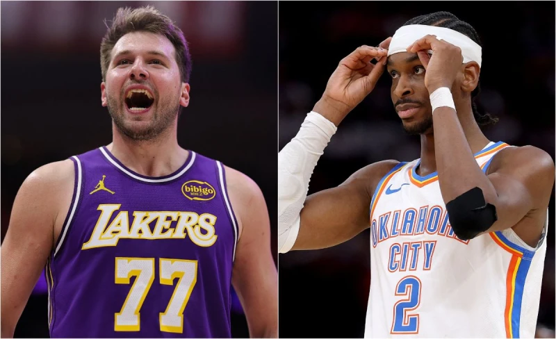 雷霆一哥「SGA」亞歷山大(Shai Gilgeous-Alexander,右)與唐西奇(Luka Doncic)誰的技術更深厚?合成照片