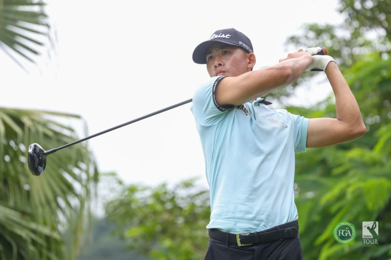 伴翔太郎第一回合以63桿-9暫並列第一。Tpga/林聖凱攝