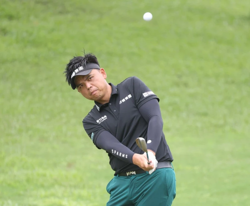 洪健堯第一回合以66桿-6暫並列第四。Tpga/林聖凱攝