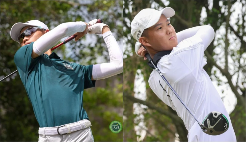 沈威成(右)、陳佑宇(左)130桿並列領先。合成照片