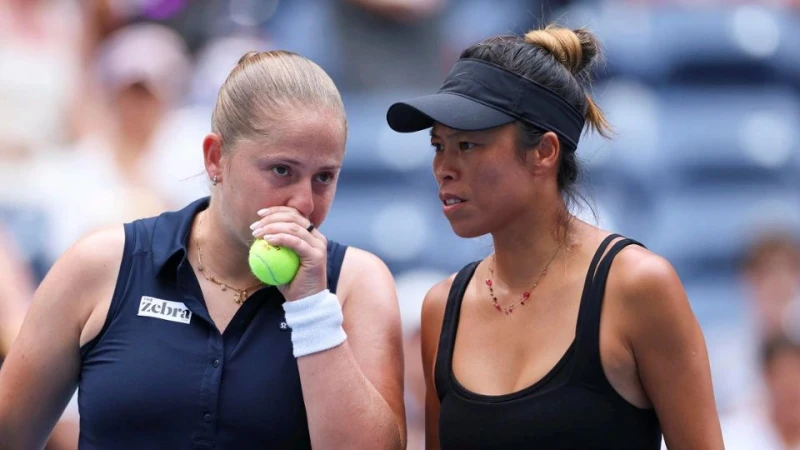 謝淑薇/奧斯塔朋科(Jelena Ostapenko,拉脫維亞)組合在美網女雙8強止步。摘自官網