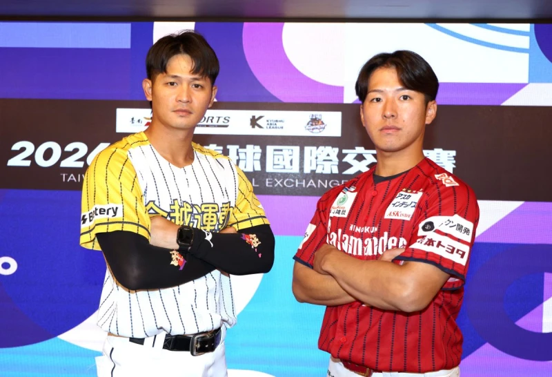 明日對戰兩隊隊長全越劉鎰嘉(左)與日本九州聯隊隊長中庭永勝。大會提供