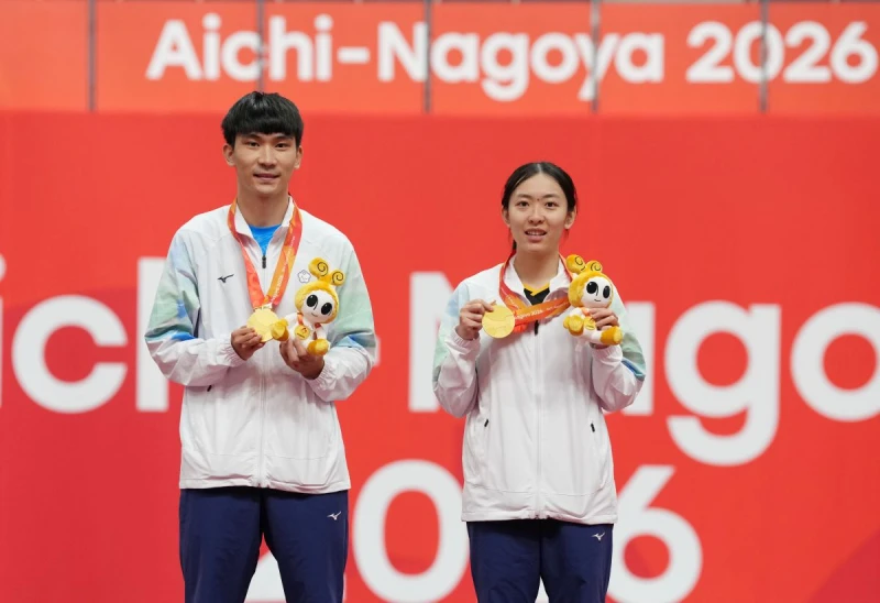 林姿妤/蘇晉賢勇奪桌球混雙金牌。運動部提供