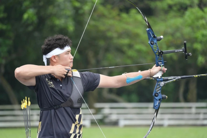 集滿奧運、亞運經驗的林子翔將強勢回歸為新竹市愛山林挑戰冠軍。射箭協會提供