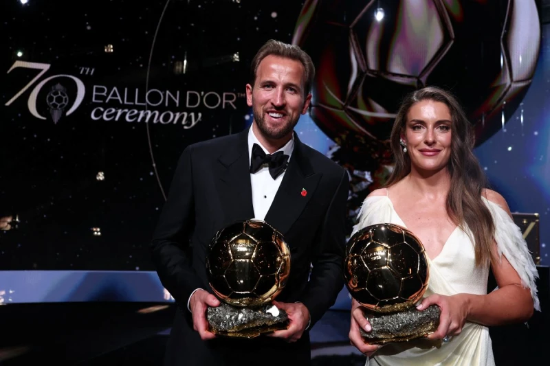 凱恩（Harry Kane，左）成25年來首位得金球獎的英格蘭球星。法新社