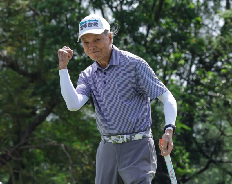 傳奇老將謝敏男今天在富邦長春公開賽再度以86桿寫下同齡同桿紀錄。大會提供