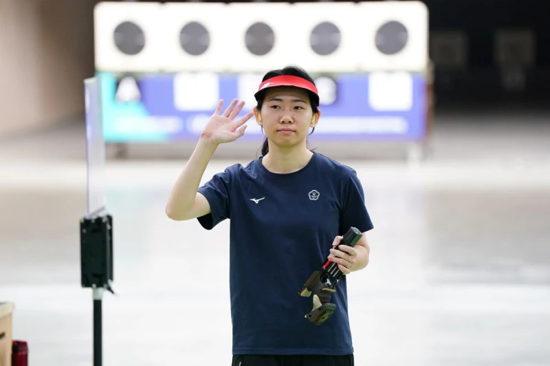女子25公尺手槍中華隊陳俞如銀牌。大專體總提供