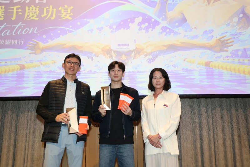 蔡淑敏(右起)、王冠閎和黃智勇都是亞運獎牌得主。李天助攝